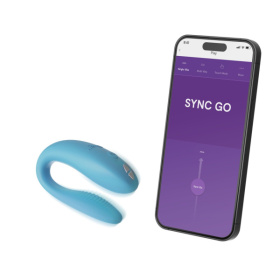 Бирюзовый вибромассажер для пар We-Vibe Sync Go