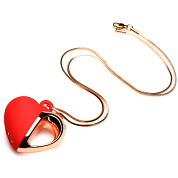 Красное ожерелье с подвеской-вибратором 10X Vibrating Silicone Heart Necklace фото в интим магазине Love Boat