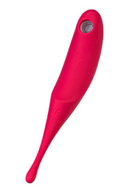 Красный вакуум-волновой стимулятор клитора Satisfyer Twirling Pro фото в интим магазине Love Boat