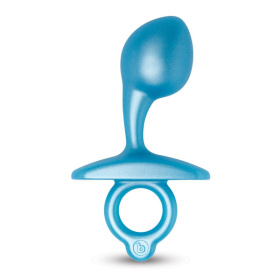 Голубая анальная пробка для массажа простаты Bulb Silicone Prostate Plug - 10,7 см. фото в интим магазине Love Boat