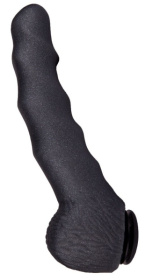 Чёрная насадка на пояс харнесс BLACK BENT 2 - 19,5 см. фото в интим магазине Love Boat