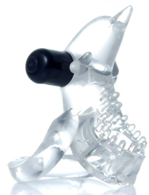 Прозрачное эрекционное виброкольцо с дельфином