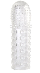 Прозрачная закрытая гелевая насадка - 13,5 см. фото в интим магазине Love Boat