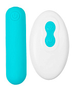 Голубая вибропуля Tnim с пультом ДУ фото в интим магазине Love Boat