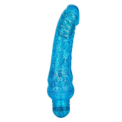 Синий вибратор-реалистик Sparkle Glitter Jack - 18,25 см. фото в интим магазине Love Boat