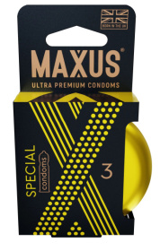 Презервативы с точками и рёбрами в железном кейсе MAXUS Special - 3 шт. фото в интим магазине Love Boat