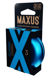 Классические презервативы в железном кейсе MAXUS Classic - 3 шт. фото в интим магазине Love Boat