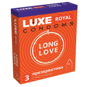 Презервативы с продлевающим эффектом LUXE Royal Long Love - 3 шт. фото в интим магазине Love Boat