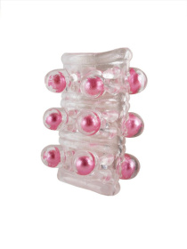 Прозрачная сквозная насадка на пенис с цветными шариками