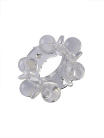 Прозрачное эрекционное кольцо с шариками и шипами