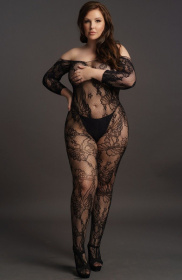 Красивый ажурный кэтсьюит с доступом Lace Sleeved Bodystocking фото в интим магазине Love Boat