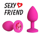 
Розовая конусовидная анальная пробка с малиновым кристаллом - 7,3 см. фото в интим магазине Love Boat