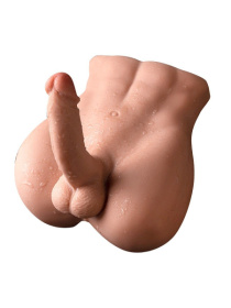 Телесный мужской торс с вибрацией и возвратно-поступательными движениями Bartlett фото в интим магазине Love Boat