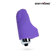 Фиолетовая вибронасадка на палец фото в интим магазине Love Boat