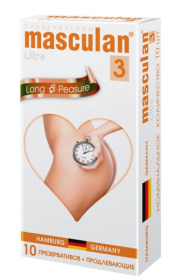 Презервативы Masculan Long Pleasure с продлевающим эффектом - 10 шт. фото в интим магазине Love Boat