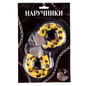 
Металлические наручники с леопардовой плюшевой отделкой фото в интим магазине Love Boat