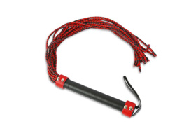 
Красно-чёрная плеть-многохвостка с гладкой рукоятью - 77 см. фото в интим магазине Love Boat