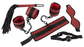 Красно-черный набор из 5 предметов для БДСМ-игр фото в интим магазине Love Boat