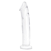 Большой стеклянный стимулятор 12’’ Glass Dildo With Veins   Flat Base - 28 см. фото в интим магазине Love Boat