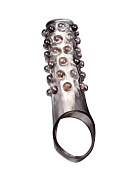 Дымчатая насадка на пенис с выпуклостями - 11 см. фото в интим магазине Love Boat