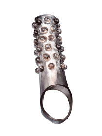 Дымчатая насадка на пенис с выпуклостями - 11 см. фото в интим магазине Love Boat