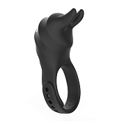 Черное эрекционное кольцо Usagi с ушками и пультом ДУ фото в интим магазине Love Boat