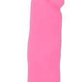 Розовый фаллоимитатор с ограничительным основанием - 10 см.