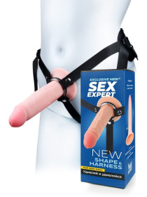 Мужской полый страпон на регулируемых ремнях - 18,5 см. фото в интим магазине Love Boat