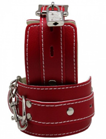 Красные регулируемые наручники с фиксацией на карабинах