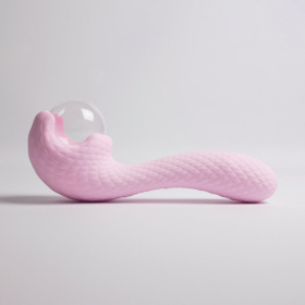 Розовый вибромассажёр с деликатными токами