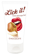 Лубрикант на водной основе Lick it! Chocolate с ароматом шоколада - 50 мл. фото в интим магазине Love Boat