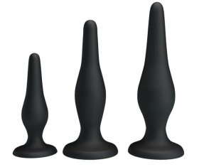 Набор из 3 силиконовых анальных пробок для начинающих Mini Anal Kit фото в интим магазине Love Boat