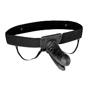 Полый страпон с двумя отростками и вибрацией Unisex Vibrating Hollow Strap-On Double Penetrating Dildo - 17,8 см. фото в интим магазине Love Boat