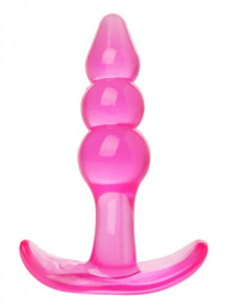Розовая анальная пробка Bubbles Bumpy Starter - 11 см. фото в интим магазине Love Boat
