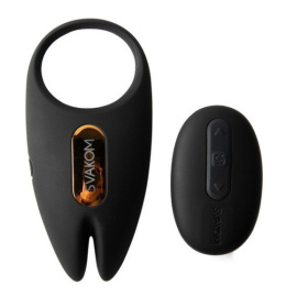 Черное эрекционное кольцо с вибрацией и пультом ДУ Winni 2 фото в интим магазине Love Boat