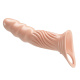 Телесная насадка на пенис с тремя вкладышами-удлинителями - 24 см.