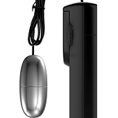 Серебристое виброяйцо с проводным пультом