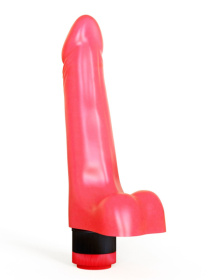 Гелевый розовый вибромассажёр - 21 см.