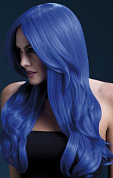 Синий парик с длинной челкой Khloe фото в интим магазине Love Boat