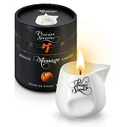 Массажная свеча с ароматом персика Bougie Massage Gourmande Pêche - 80 мл. фото в интим магазине Love Boat