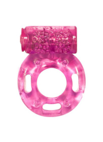 Розовое эрекционное кольцо с вибрацией Rings Axle-pin фото в интим магазине Love Boat