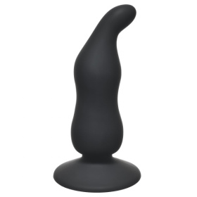 Чёрная анальная пробка Waved Anal Plug Black - 11 см. фото в интим магазине Love Boat