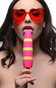 Ярко-розовый вибростимулятор-эскимо 10X Popsicle Vibrator - 21,6 см. фото в секс шопе Love Boat