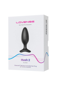 Черная анальная втулка LOVENSE Hush 2 (M) - 13,5 см.