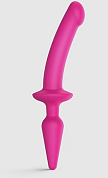 Розовый двусторонний фаллоимитатор Strap-On-Me Dildo Plug-In Switch size S фото в интим магазине Love Boat