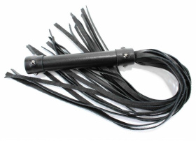 
Черная длинная плеть с шипами - 60 см. фото в интим магазине Love Boat