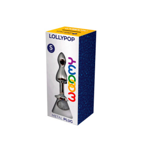 Серебристая анальная пробка Lollypop Double Ball S - 8,5 см.