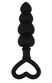 Черный анальный массажер Beaded Luv Probe - 15,6 см. фото в интим магазине Love Boat