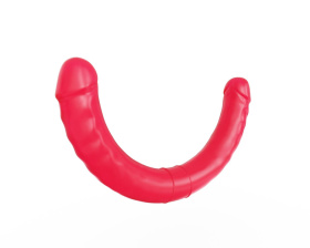 Розовый двусторонний гелевый фаллоимитатор - 44 см.