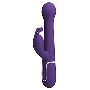 Фиолетовый вибратор-кролик Dejon с ротацией бусин и возвратно-поступательными движениями - 22,6 см. фото в интим магазине Love Boat